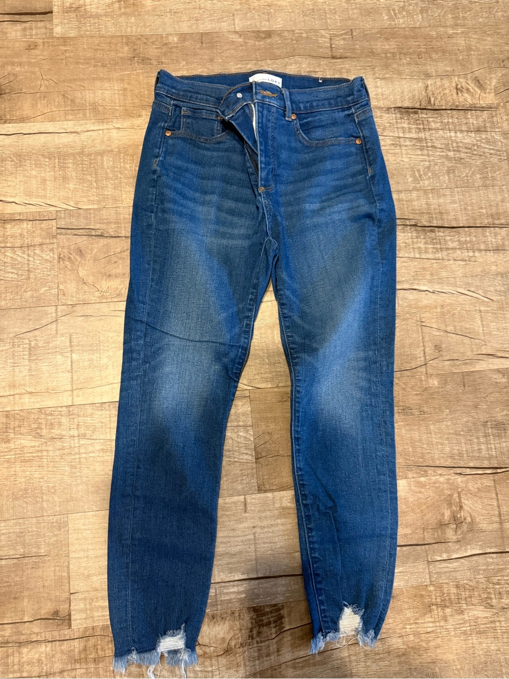 LOFT Dark Blue Ankle Crop Jeans